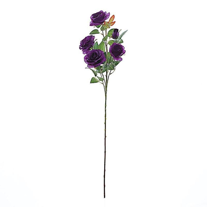 2 pcs 33" long Single Stem Silk Rose Bouquets ARTI_RS001_PURP