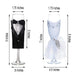 2 pcs 9" tall Glass Tuxedo and Dress Champagne Toasting Flutes - Clear GOB_035