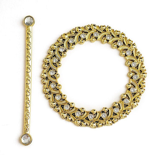 2 Plastic 7" Round Curtain Tie Backs with Acrylic Crystals Drapery Holdbacks CUR_TIE_003_7_GOLD