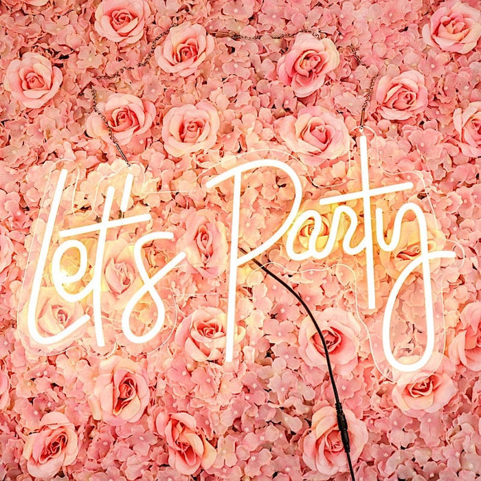 23" Let's Party Neon Sign LED Backdrop Hanging Wall Decor Lights - Warm White LED_NEOSIGN01_PRTY_CLR