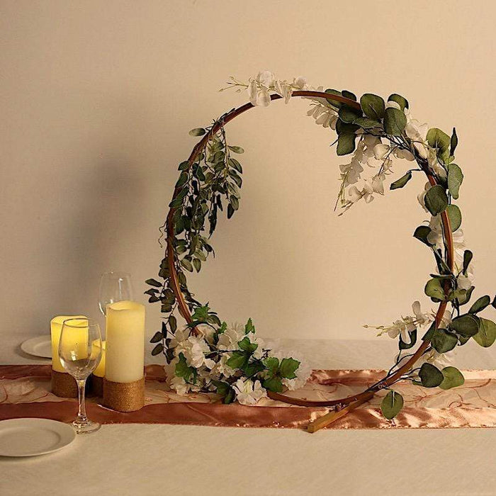 24" Round Metal Floral Hoop Standing Wreath Centerpiece Ring
