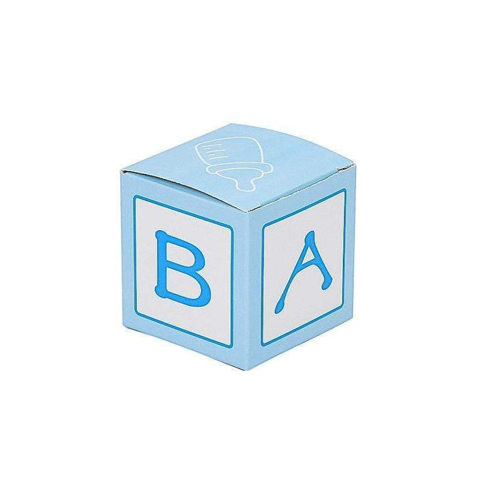 25 pcs 2" Cube Baby Shower Party Favor Boxes BOX_2X2_BABY01_BLUE