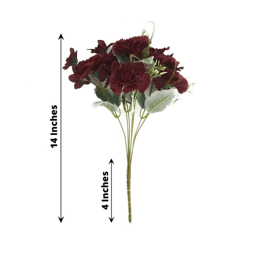 3 Bushes 14" Silk Artificial Carnation Flowers