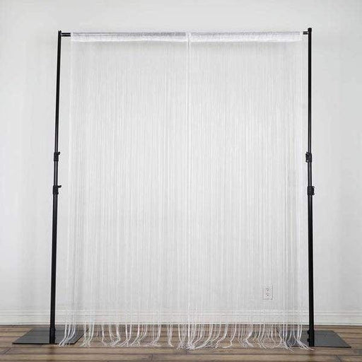 3 ft x 8 ft Silk Tassels Fringe Party Backdrop CUR_YY02_WHT