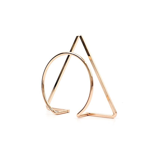 4 Circle and Triangle Geometric Metal Napkin Rings - Gold NAP_RING30_GOLD