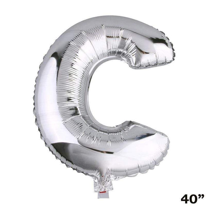 40" Mylar Foil Balloon - Silver Letters BLOON_40S_C