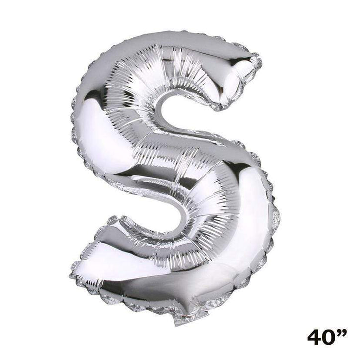 40" Mylar Foil Balloon - Silver Letters BLOON_40S_S