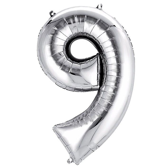 40" Mylar Foil Balloons - Silver Numbers