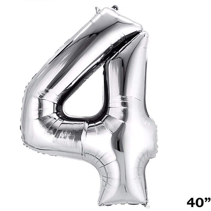 40" Mylar Foil Balloons - Silver Numbers BLOON_40S_4