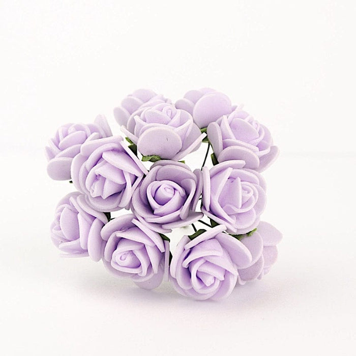 48 Mini Roses 4" Foam Artificial Flowers with Stem ARTI_FOAMRS04_1_LAV