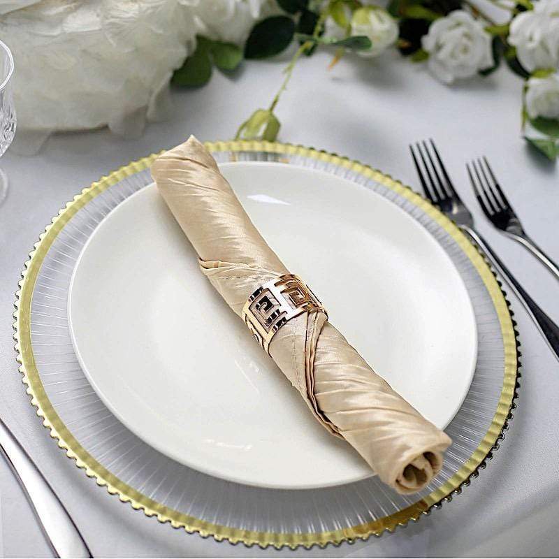 5 Accordion Crinkled Taffeta Dinner Napkins