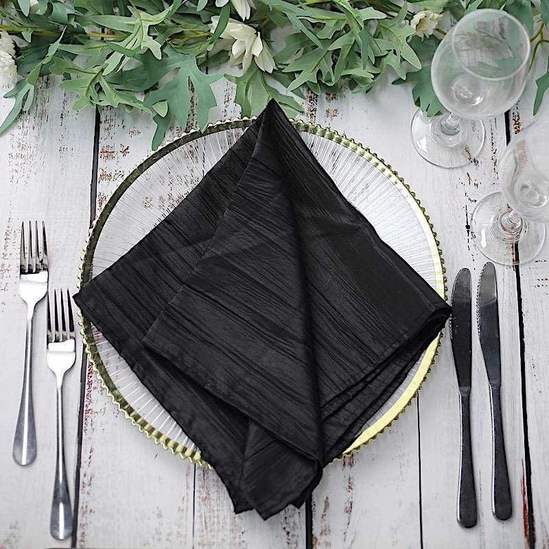 5 Accordion Crinkled Taffeta Dinner Napkins
