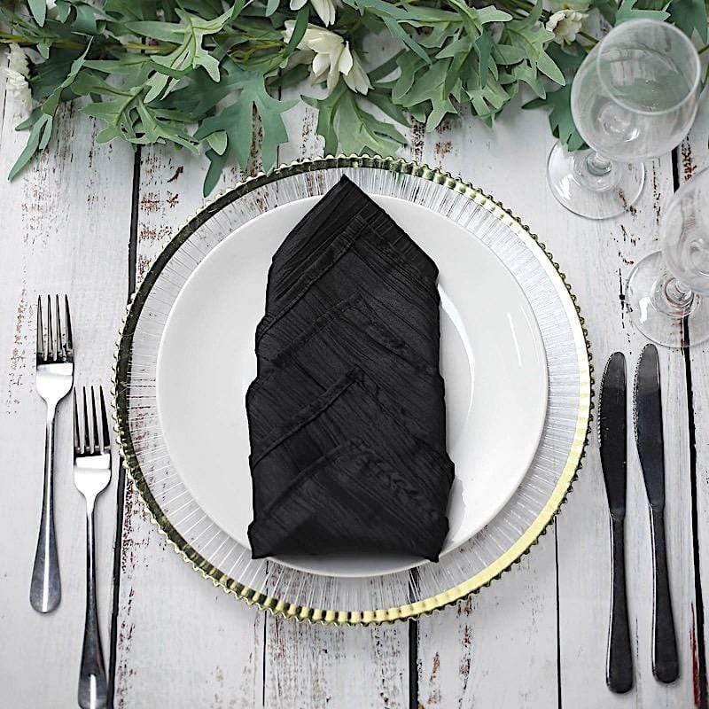 5 Accordion Crinkled Taffeta Dinner Napkins