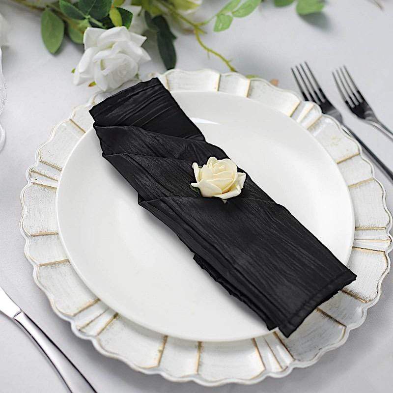 5 Accordion Crinkled Taffeta Dinner Napkins