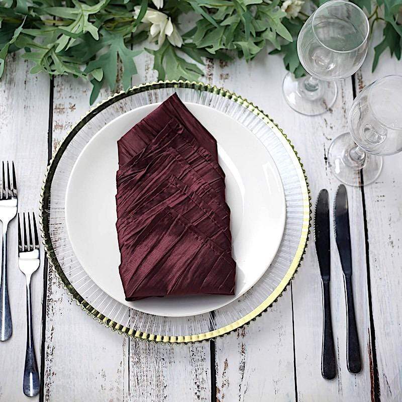 5 Accordion Crinkled Taffeta Dinner Napkins