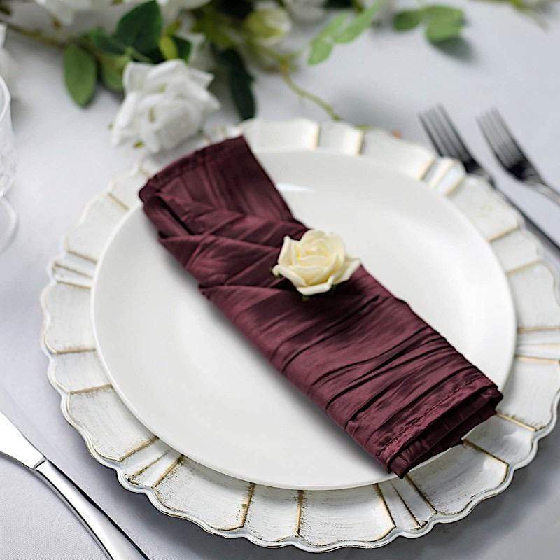 5 Accordion Crinkled Taffeta Dinner Napkins