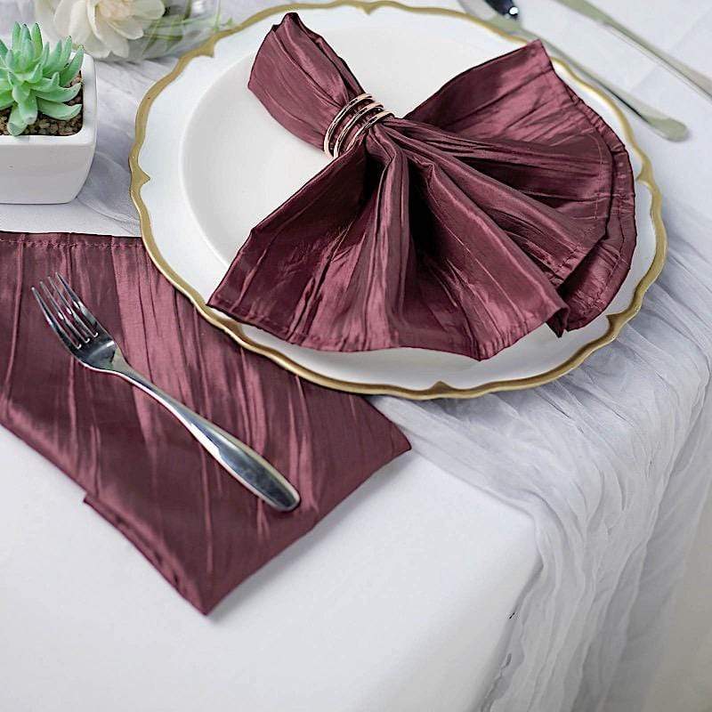 5 Accordion Crinkled Taffeta Dinner Napkins