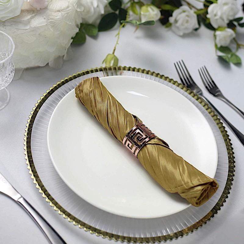 5 Accordion Crinkled Taffeta Dinner Napkins
