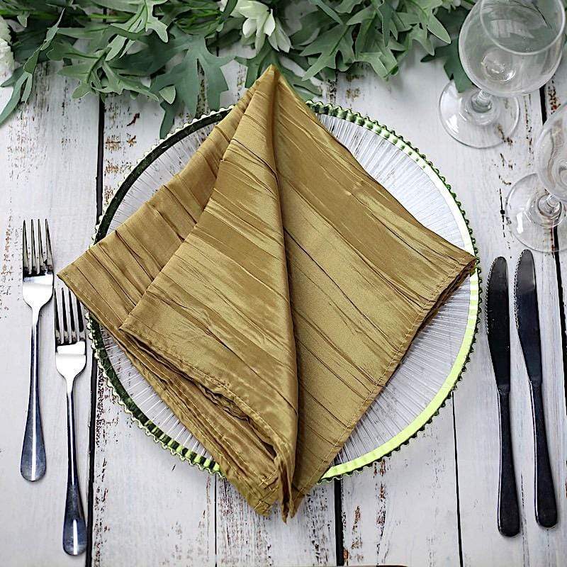 5 Accordion Crinkled Taffeta Dinner Napkins