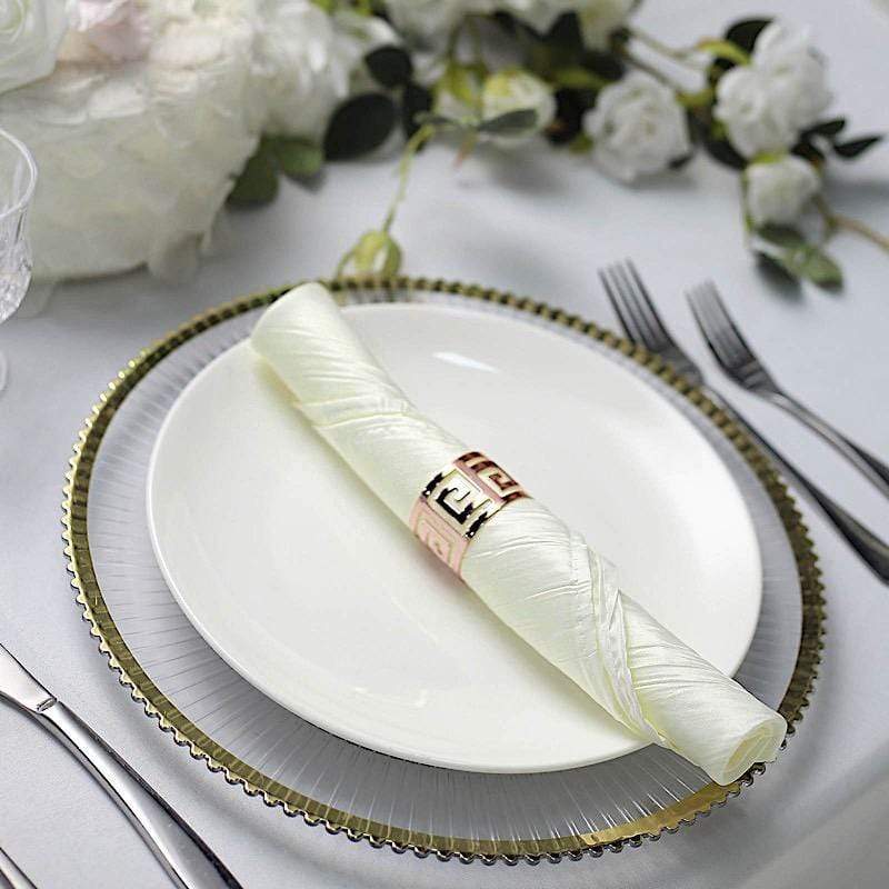 5 Accordion Crinkled Taffeta Dinner Napkins