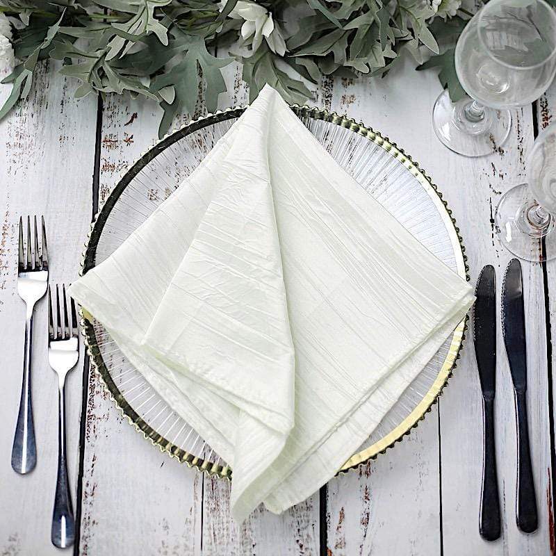 5 Accordion Crinkled Taffeta Dinner Napkins