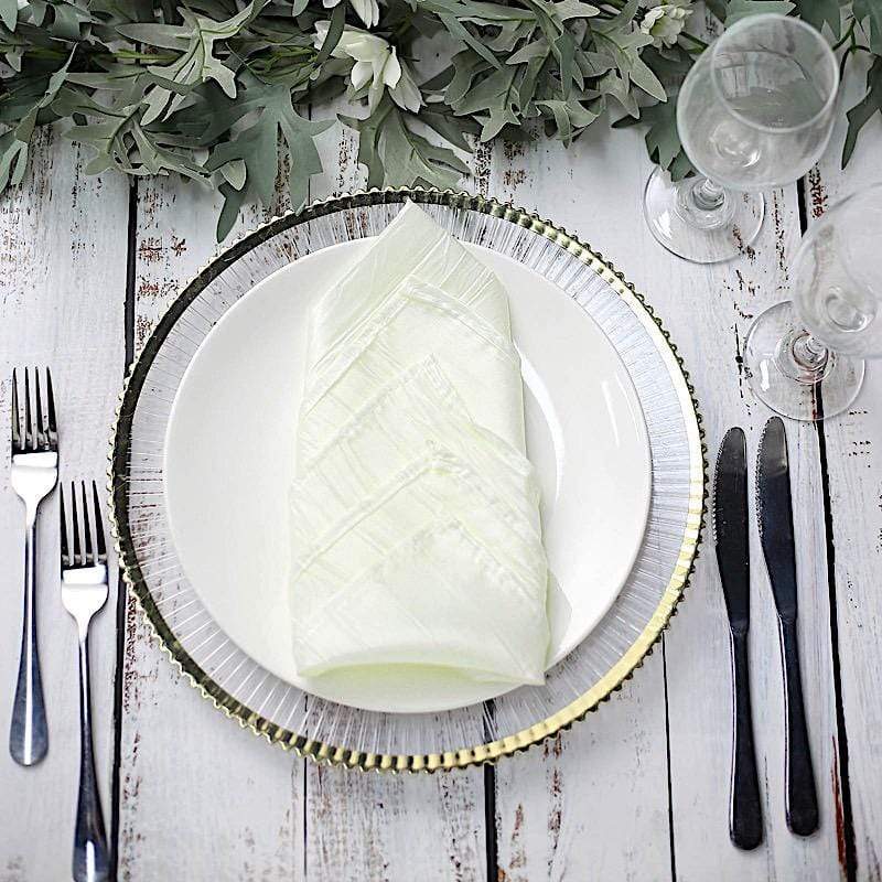 5 Accordion Crinkled Taffeta Dinner Napkins