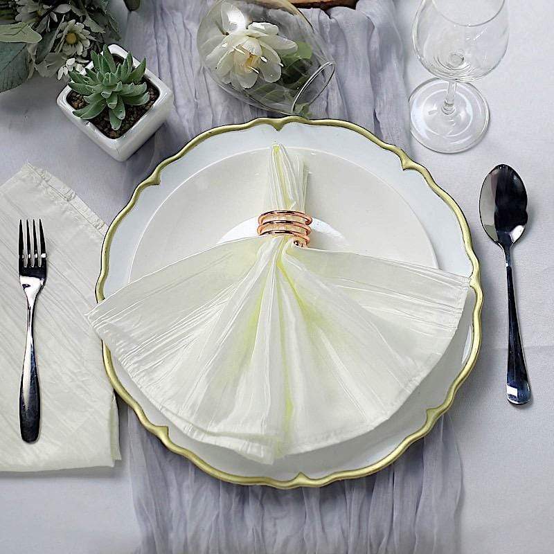 5 Accordion Crinkled Taffeta Dinner Napkins