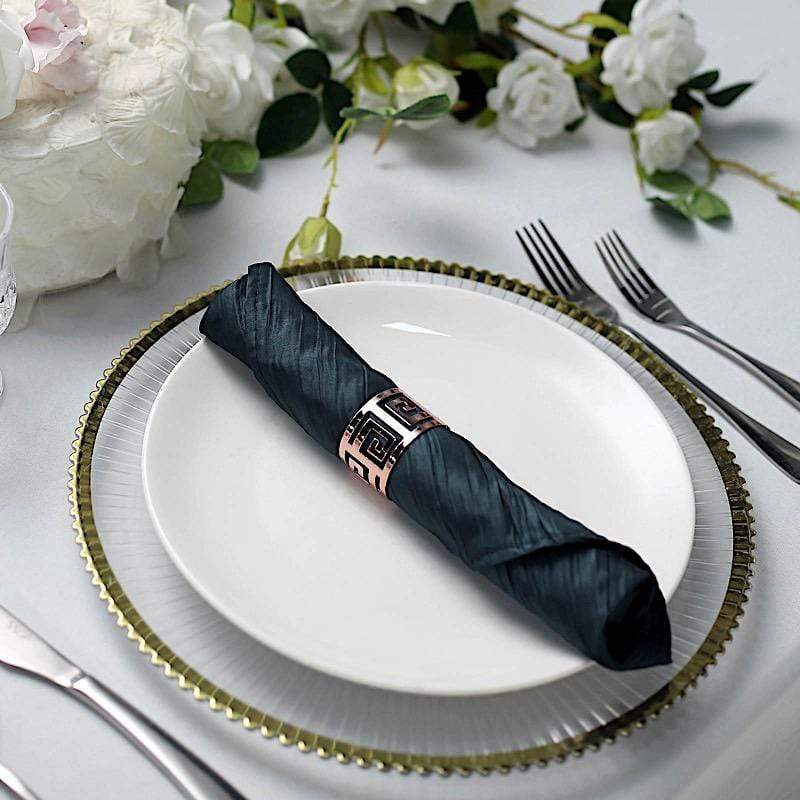 5 Accordion Crinkled Taffeta Dinner Napkins