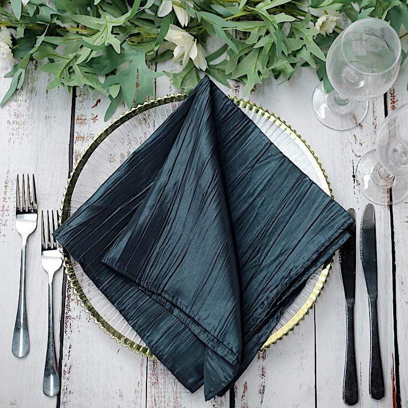 5 Accordion Crinkled Taffeta Dinner Napkins