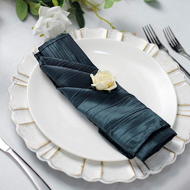 5 Accordion Crinkled Taffeta Dinner Napkins