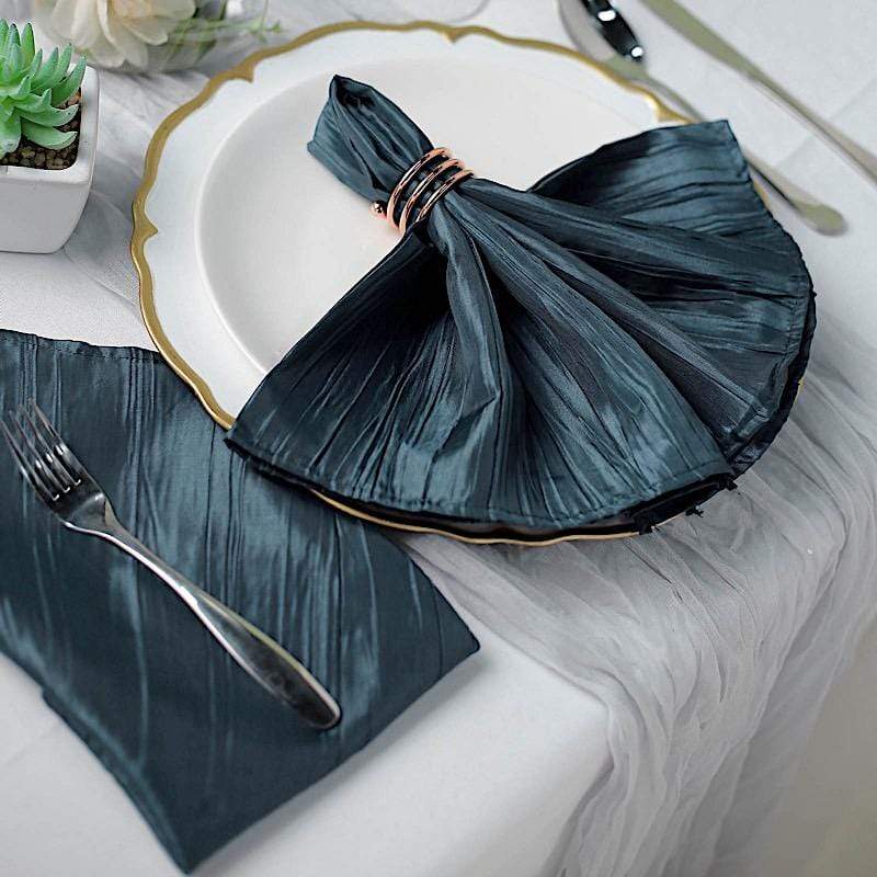 5 Accordion Crinkled Taffeta Dinner Napkins