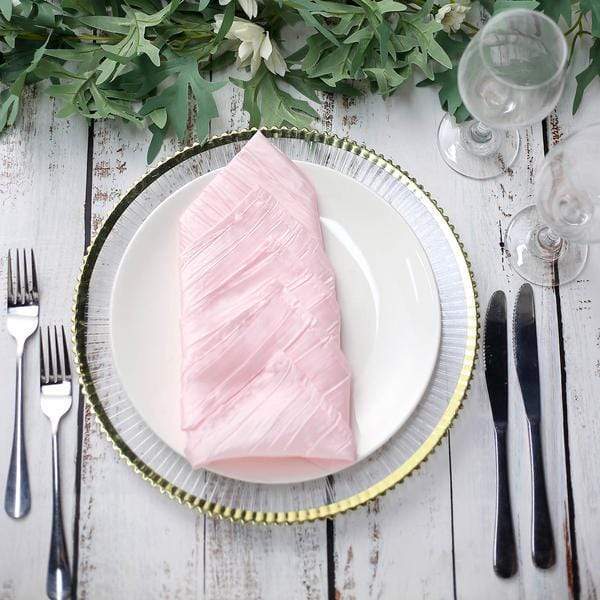 5 Accordion Crinkled Taffeta Dinner Napkins
