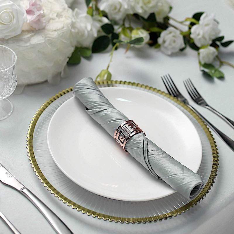 5 Accordion Crinkled Taffeta Dinner Napkins