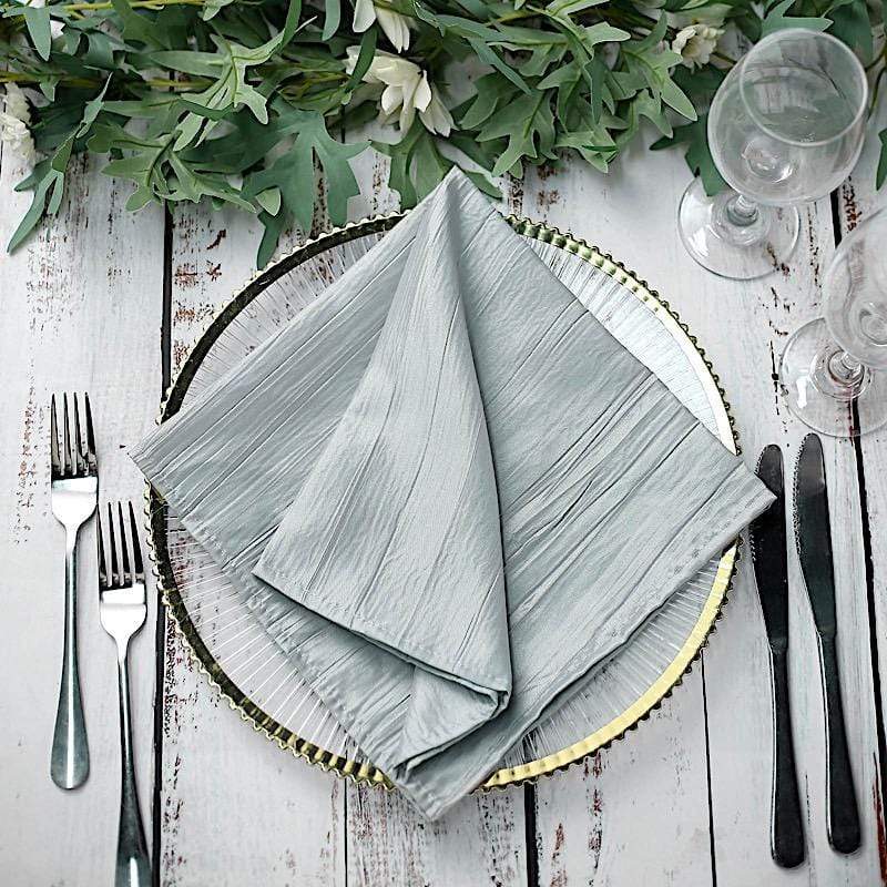 5 Accordion Crinkled Taffeta Dinner Napkins