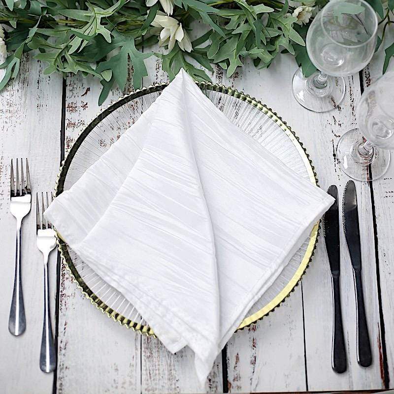 5 Accordion Crinkled Taffeta Dinner Napkins