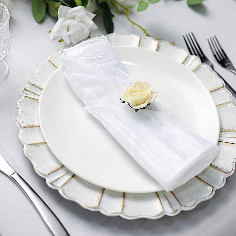 5 Accordion Crinkled Taffeta Dinner Napkins