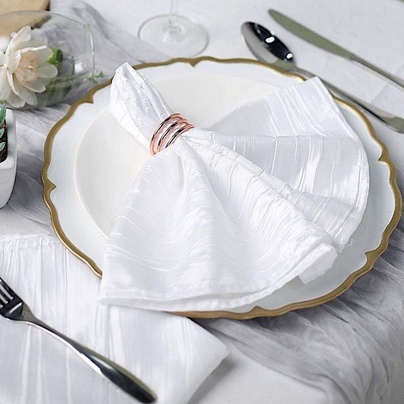 5 Accordion Crinkled Taffeta Dinner Napkins