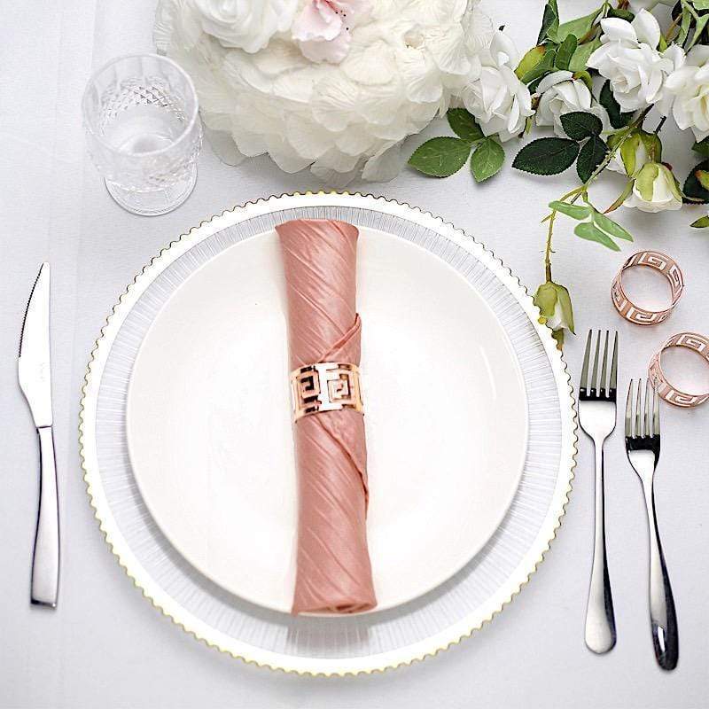 5 Accordion Crinkled Taffeta Dinner Napkins