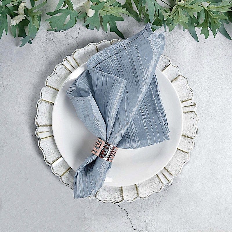 5 Accordion Crinkled Taffeta Dinner Napkins