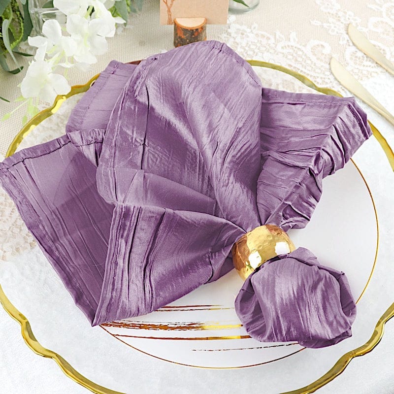 5 Accordion Crinkled Taffeta Dinner Napkins