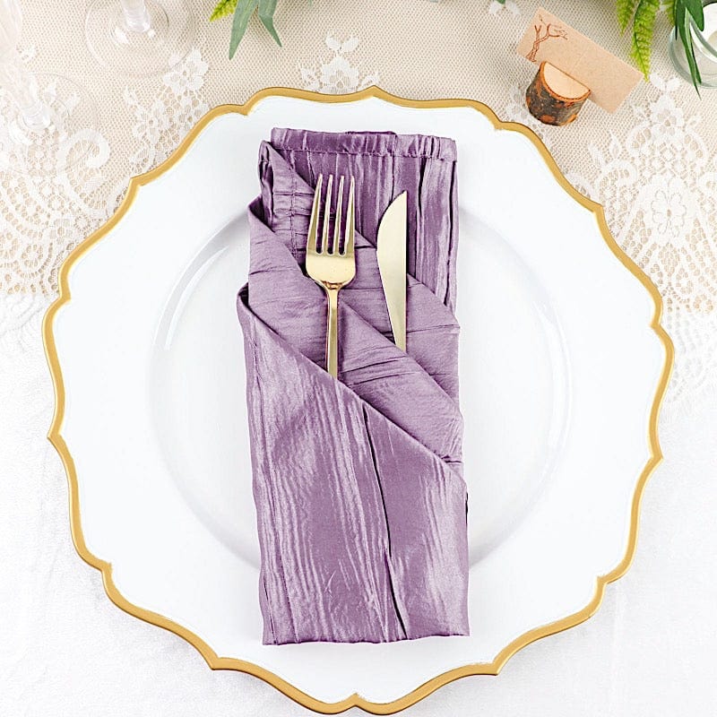 5 Accordion Crinkled Taffeta Dinner Napkins
