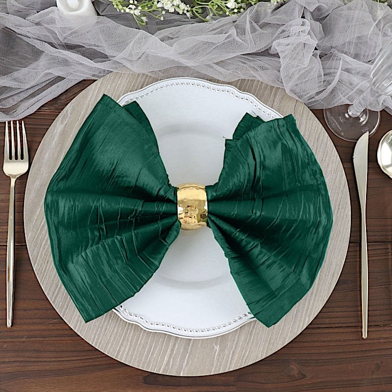 5 Accordion Crinkled Taffeta Dinner Napkins