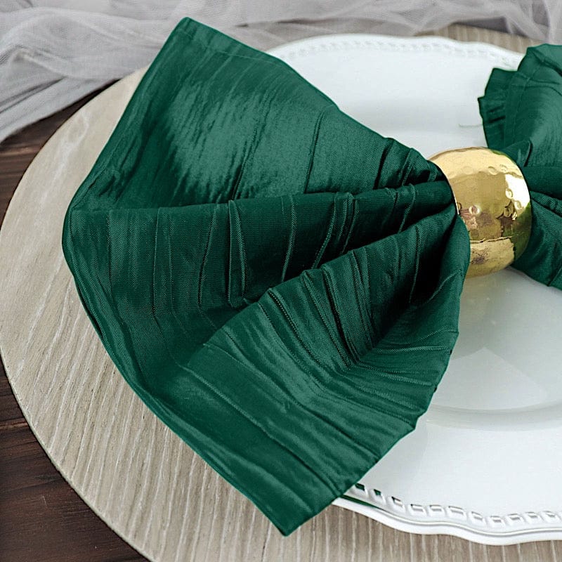 5 Accordion Crinkled Taffeta Dinner Napkins