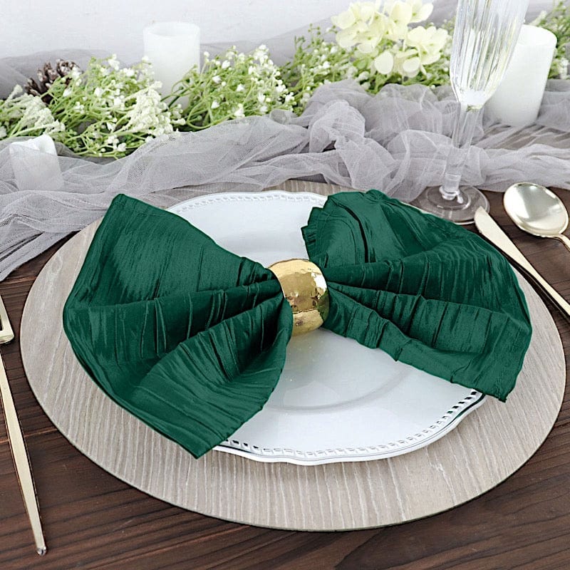5 Accordion Crinkled Taffeta Dinner Napkins