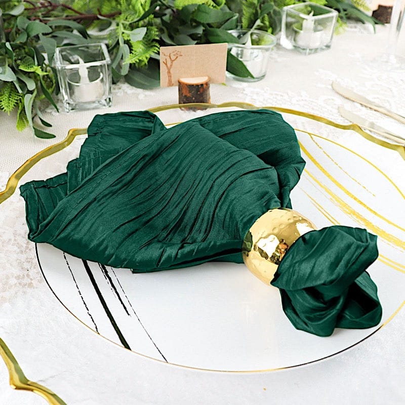 5 Accordion Crinkled Taffeta Dinner Napkins