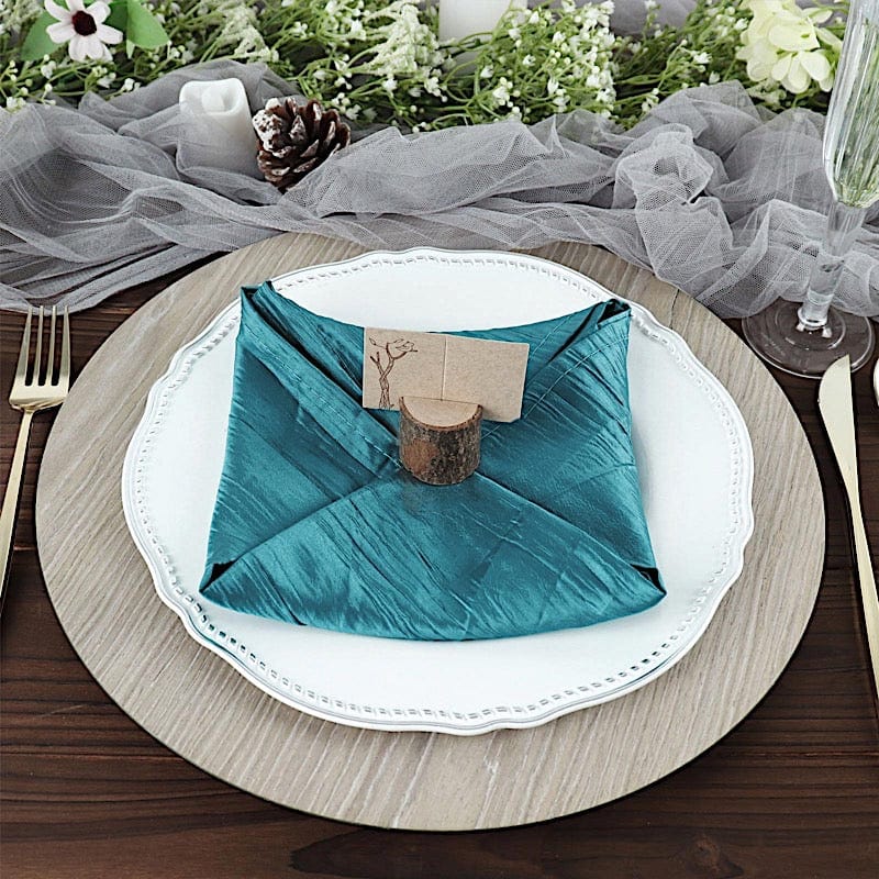 5 Accordion Crinkled Taffeta Dinner Napkins