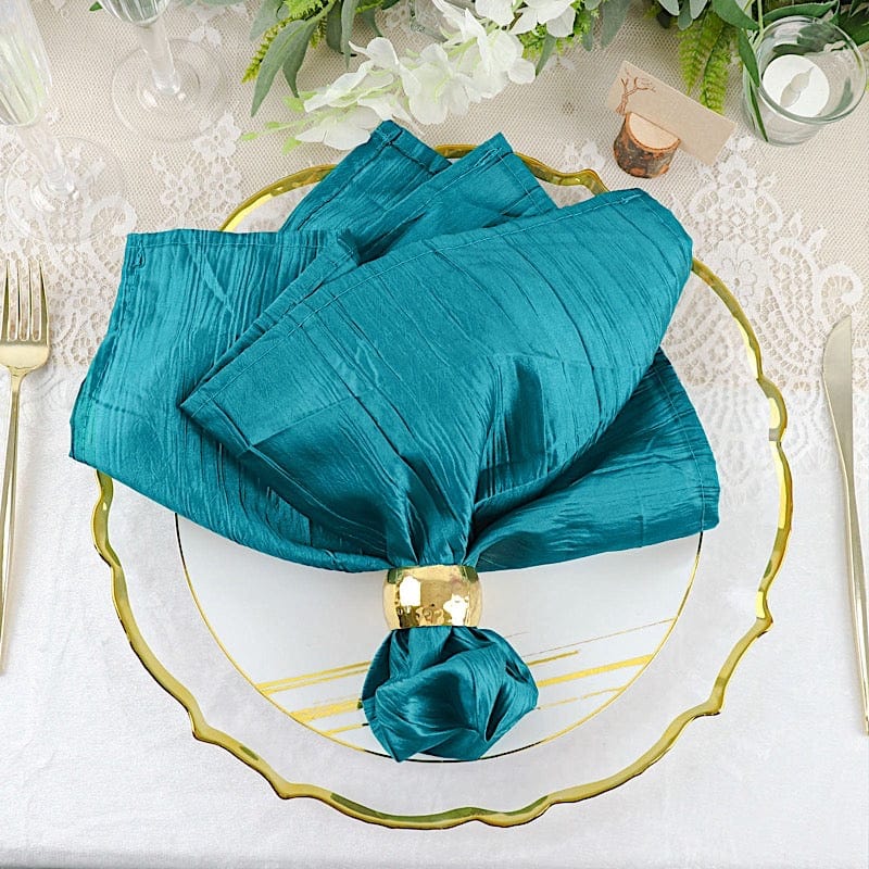 5 Accordion Crinkled Taffeta Dinner Napkins