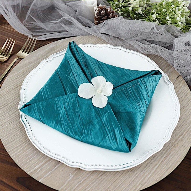5 Accordion Crinkled Taffeta Dinner Napkins