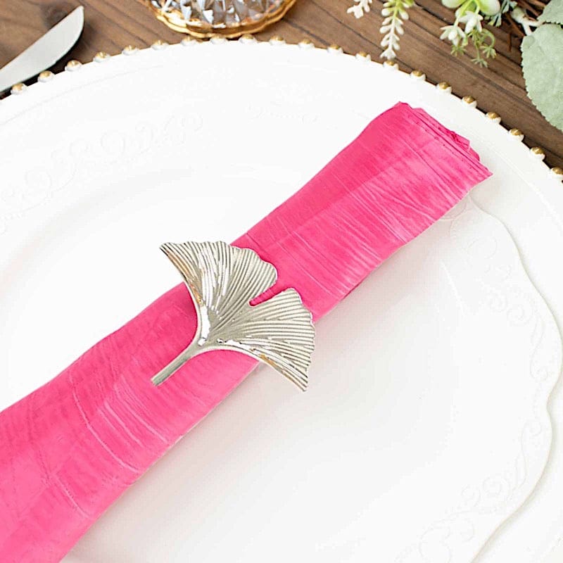 5 Accordion Crinkled Taffeta Dinner Napkins