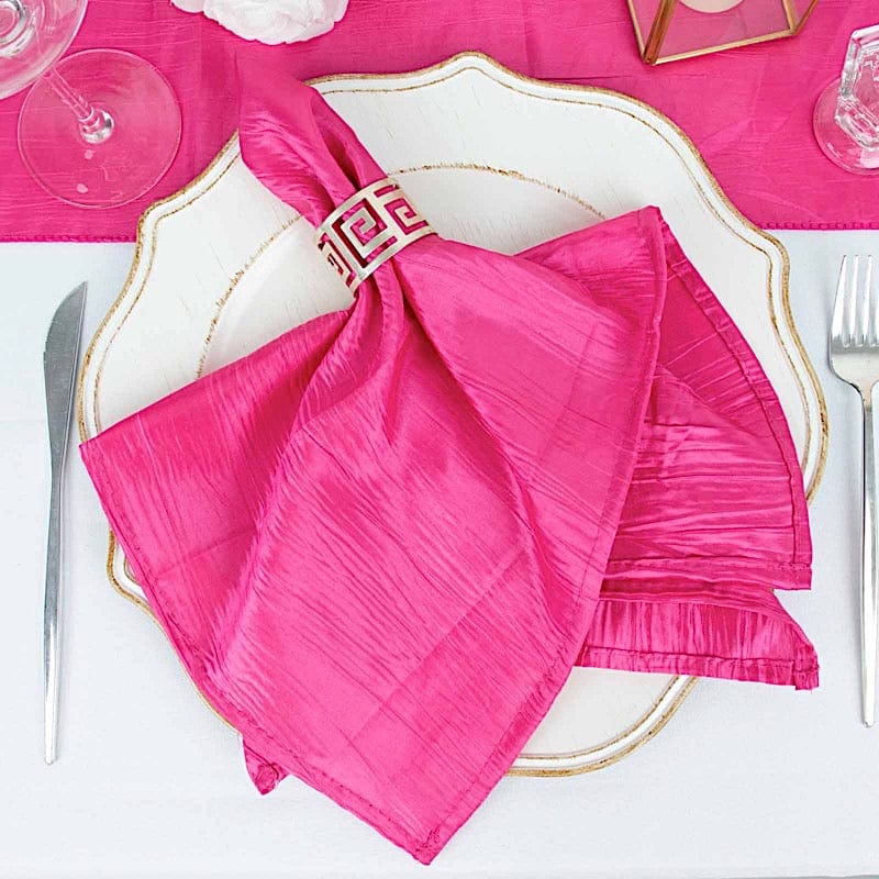 5 Accordion Crinkled Taffeta Dinner Napkins